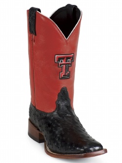 Nocona MDTTU02 Men's Collegiate Western Boot with Black Full Quill Ostrich Foot, Wide Square Toe