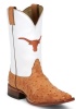 Nocona MDUT02 Men's Collegiate Western Boot with Cognac Full Quill Ostrich Foot, Wide Square Toe