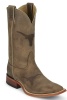 Nocona MDUT12 Men's Collegiate Western Boot with Ponteggio Leather Foot with Ponteggio Natural Distressed Leather Lazer Applied Logo, Wide Square Toe