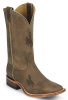 Nocona MDUW12 Men's Collegiate Western Boot with Ponteggio Leather Foot with Ponteggio Natural Distressed Leather Lazer Applied Logo, Wide Square Toe