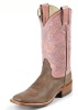 Nocona NL4020 Ladies Ranch Hand Rancher Boot with Chocolate Burnished Cow Foot and a Wide Square Toe