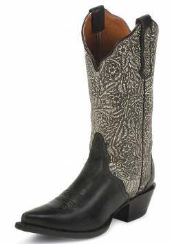 Nocona NL4101 Ladies Fashion Western Boot with Black Burnished Calf Foot and a Narrow Snip Toe