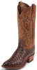 Tony Lama 1052 Men's Exotic Collection Western Boot with Cognac Vintage Belly Caiman Leather Foot and a Medium Round Toe