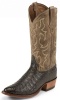 Tony Lama 1058 Men's Exotic Collection Western Boot with Black Vintage Belly Caiman Leather Foot and a Narrow Square Toe