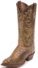 Tony Lama 1065 Men's Exotic Collection Western Boot with Tan Vintage Bodycut Royal Hornback Caiman Leather Foot and a Narrow Round Toe