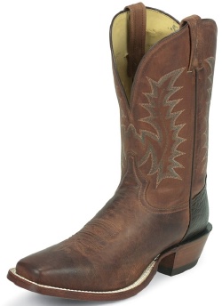 Tony Lama 6976 Men's Cowboy Collection Stockman Boot with Rust Tuscan Goat Leather Foot and a Double Stitched Medium Wide Square Toe