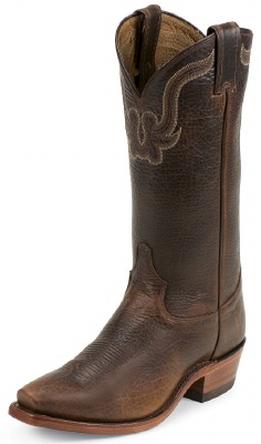 Tony Lama 6980 Men's El Paso Collection Western Boot with Dark Pecan Rowdy Bison Leather Foot and a Square Dress Toe