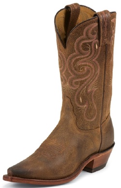 Tony Lama 7908L Ladies Americana Western Boot with Golden Tan Navajo Leather Foot and a Narrow Square Toe