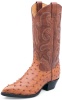 Tony Lama 8867 Men's Exotic Collection Western Boot with Peanut Brittle Full Quill Ostrich Leather Foot and a Narrow Round Toe