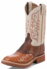 Tony Lama 8880 Men's San Saba Collection Stockman Boot with Peanut Brittle Full Quill Ostrich Leather Foot with Renegade Saddle and a Double Stitched Extra Wide Round Toe