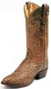 Tony Lama 8964 Men's Exotic Collection Western Boot with Antique Tan Full Quill Ostrich Leather Foot and a Medium Round Toe