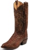 Tony Lama 8965 Men's Exotic Collection Western Boot with Chocolate Vintage Full Quill Ostrich Leather Foot and a Medium Round Toe