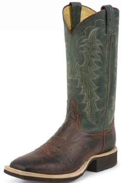 Tony Lama 9080 Men's Cowboy Crepe Collection Western Boot with Almond Vintage Smooth Ostrich Leather Foot and a Double Stitched Wide Square Toe