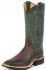 Tony Lama 9080 Men's Cowboy Crepe Collection Western Boot with Almond Vintage Smooth Ostrich Leather Foot and a Double Stitched Wide Square Toe