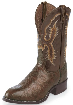 Tony Lama CT2032 Men's Cowboy Collection Stockman Boot with Chocolate Shrunken Shoulder Leather Foot and a Wide Round Toe