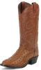Tony Lama CT834 Men's Exotic Collection Western Boot with Peanut Brittle Full Quill Ostrich Leather Foot and a Wide Round Toe