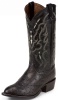 Tony Lama CT871 Men's Exotic Collection Western Boot with Black Smooth Ostrich Leather Foot and a Wide Round Toe