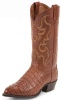 Tony Lama CY1009 Men's Exotic Collection Western Boot with Almond Royal Hornback Tailcut Caiman Leather Foot and a Narrow Round Toe