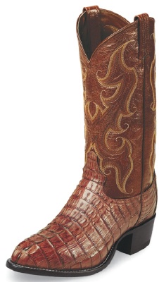 Tony Lama CZ1010 Men's Exotic Collection Western Boot with Almond Royal Hornback Tailcut Caiman Leather Foot and a Medium Round Toe
