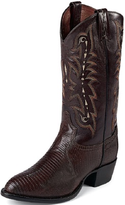 Tony Lama CZ813 Men's Exotic Collection Western Boot with Chocolate Teju Lizard Leather Foot and a Medium Round Toe