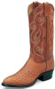 Tony Lama CZ872 Men's Exotic Collection Western Boot with Peanut Brittle Smooth Ostrich Leather Foot and a Medium Round Toe