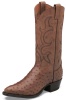 Tony Lama CZ877 Men's Exotic Collection Western Boot with Coffee Full Quill Ostrich Leather Foot and a Medium Round Toe