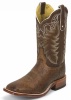 Tony Lama O4177 Men's San Saba Collection Stockman Boot with Chocolate Vintage Smooth Ostrich Leather Foot and a Double Stitched Wide Square Toe