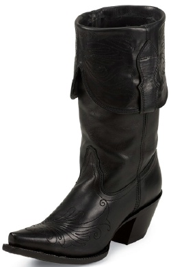 Tony Lama VF3020 Ladies Vaquero Collection Fashion Boot with Black Vail Leather Foot and a Narrow Square Toe