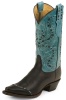 Tony Lama VF3022 Ladies Vaquero Collection Western Boot with Black Vail Leather Foot with Buckstitched Wingtip and a Narrow Square Toe