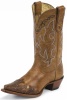 Tony Lama VF6003 Ladies Vaquero Collection Western Boot with Tan Santa Fe Leather Foot with Tan Tooled Wingtip and a Narrow Square Toe