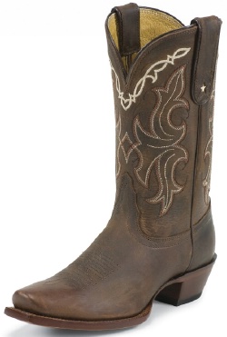 Tony Lama VF6007 Ladies Vaquero Western Boot with Sorrel Taos Leather Foot and a Square Dress Toe