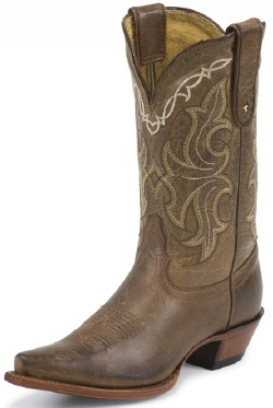 Tony Lama VF6008 Ladies Vaquero Collection Western Boot with Honey Saguaro Leather Foot and a Narrow Square Toe